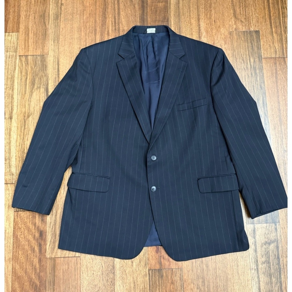 Jos A Bank 48R Wool Black Pinstripe Men's 2 Button Blazer